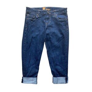 KUT‎ from the Kloth Cuffed Ankle Straight Leg Capri Crop Pant Dark Wash Jeans 2
